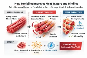 How tumbling improves meat texture and binding